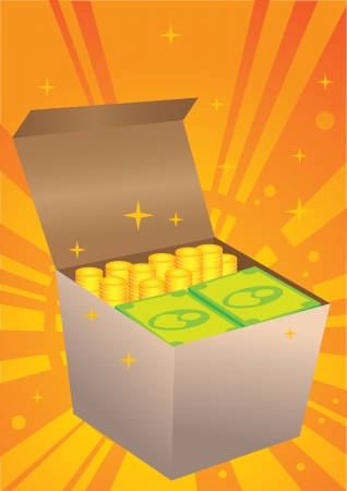 Vector illustration of a box of money のイラスト素材