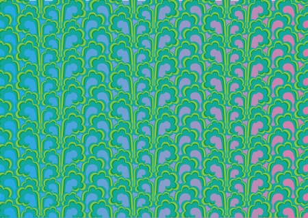 Vector floral background pattern with waves and curl のイラスト素材