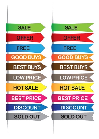 Promotional labels with different messagesのイラスト素材