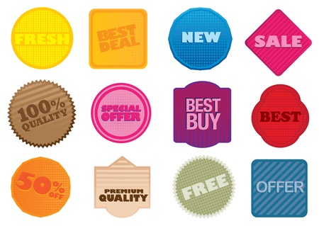 A set of vector labels with business selling messages のイラスト素材