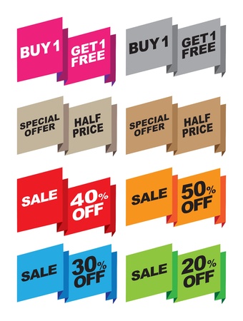 Vector set of special offer labels and bannersのイラスト素材