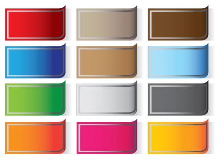 A set of colorful vector illustrate rectangle sticker labelsのイラスト素材