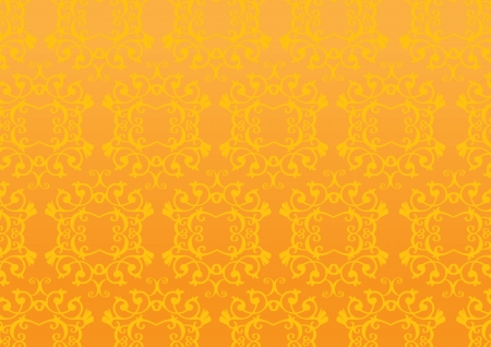 Golden Retro decorative pattern wallpaper backgroundのイラスト素材