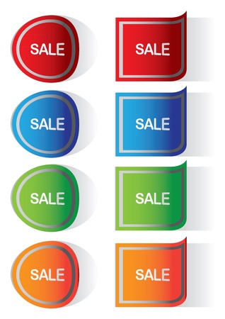 Labels stickers with sale messagesのイラスト素材