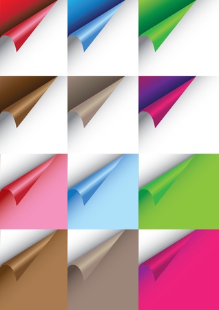 illustration of papers with curve cornerのイラスト素材