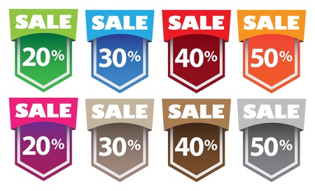 illustration of sale labels with different messages のイラスト素材