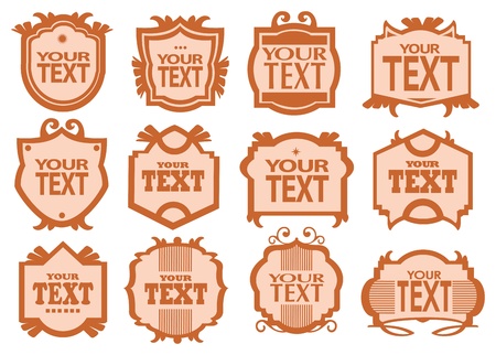 set vintage labels with spaces for own copy のイラスト素材