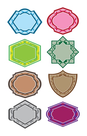set of vintage decorative shapes and elementsのイラスト素材