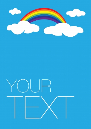 Page Layout design with rainbow and clouds  illustration のイラスト素材