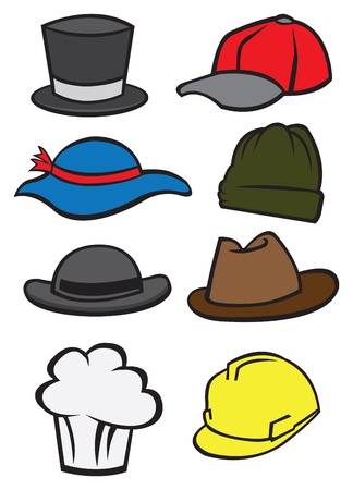 illustrate hats with different style for men and women のイラスト素材