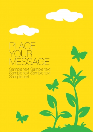  Layout design of wild flowers with butterflies  illustrationのイラスト素材