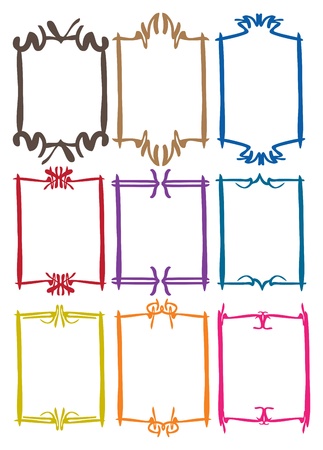 Simple border designs with different colors  illustration for invitation or announcement のイラスト素材