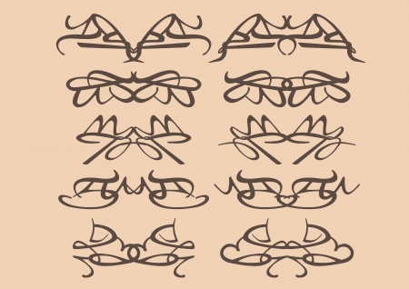 Vector vintage decorative design elements with decor, frames, etc.のイラスト素材