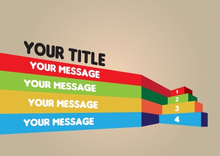 Layout design of 3D blocks with colorful banners and area for text. Vector illustration.のイラスト素材