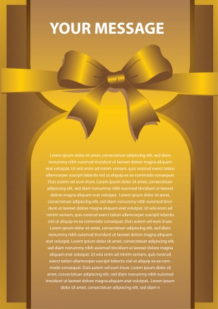 Golden gift card with ribbons  Vector backgroundのイラスト素材