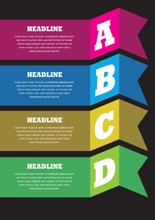 Layout design of paper banners with own area for text. Vector illustration.のイラスト素材