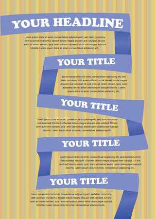 Colorful Paper folding Vector Layout Design Template with area for textsのイラスト素材