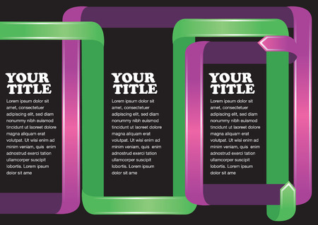 Colorful Paper ribbon folding Layout Design Template with area for textsのイラスト素材