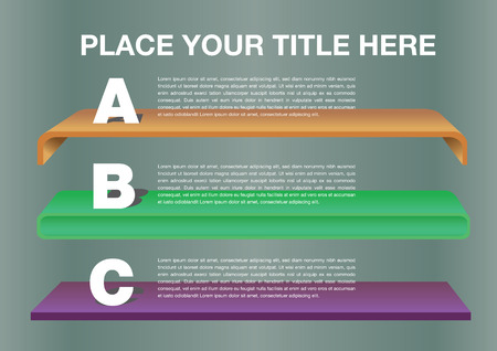 Layout Design with shelves and own area for textのイラスト素材