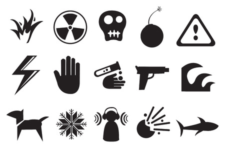 Vector illustration of different icons for "Danger"のイラスト素材