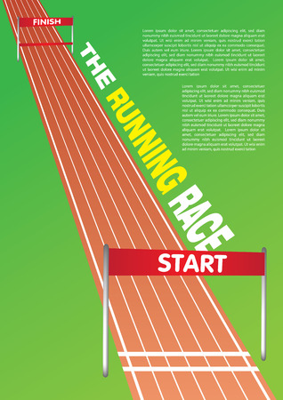 Vector illustration of a running race track with own area for headline and copy.のイラスト素材