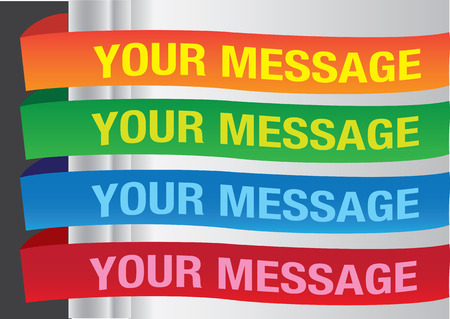 Layout design of fold paper with colors and area for text. のイラスト素材