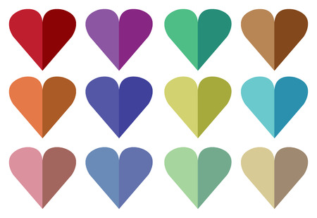 Vector illustration of hearts made from paper foldingのイラスト素材