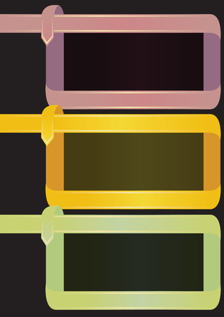 illustration of three ribbon frame with copy space. Template for page layout.のイラスト素材