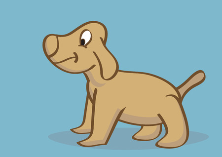 Vector illustration of a happy cartoon puppy with a wide smileのイラスト素材