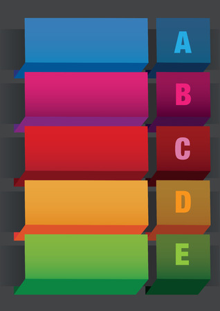 Vector layout design for five numbered bullet points index page presentation templateのイラスト素材