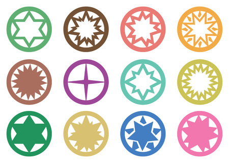 Vector illustration of star in circle symbols graphic design isolated on white backgroundのイラスト素材