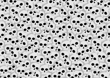 Abstract vector background with cartoon human skull pattern design.のイラスト素材