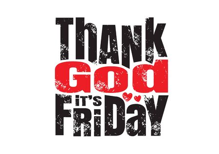 Distress font graphic design of TGIF Thank God It's Friday. Vector illustration.のイラスト素材