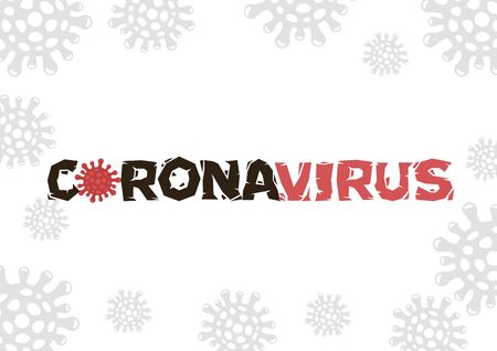 Coronavirus pandemic concept influenza flu outbreak typography design. Logo type design with a borderのイラスト素材