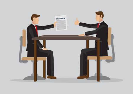 Boss/employer praise employee/staff for their hard work. Concept of teamwork and appreciation. Vector illustration.のイラスト素材