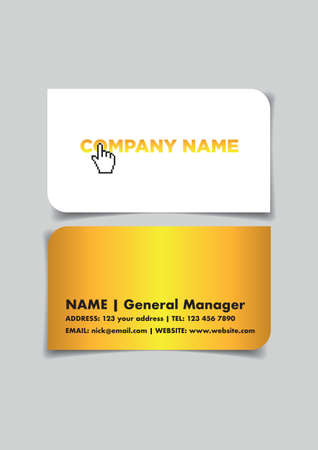 Business card template commercial design with flow in white and gold. Vector illustrationのイラスト素材