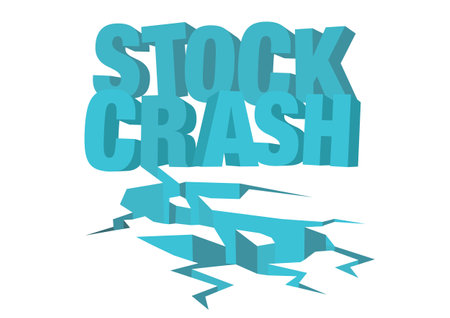 Stock or financial market crash text with money symbol. Vector illustration.のイラスト素材
