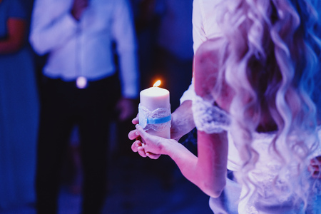 candles set on fireの写真素材