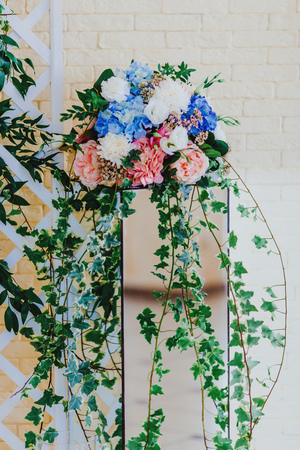 set of floral elementsの写真素材