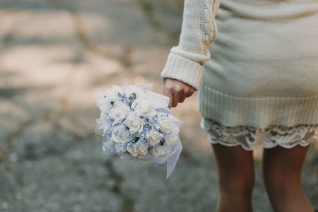 bride and groom holding handsの写真素材