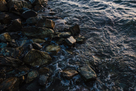 stones in waterの写真素材