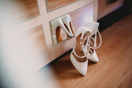 white shoes in the roomの写真素材