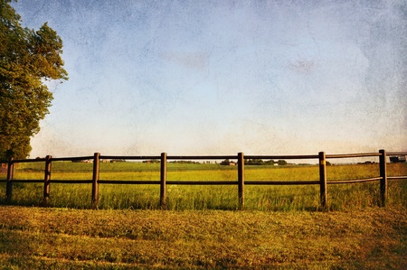 Fence in rural country with a vintage look.