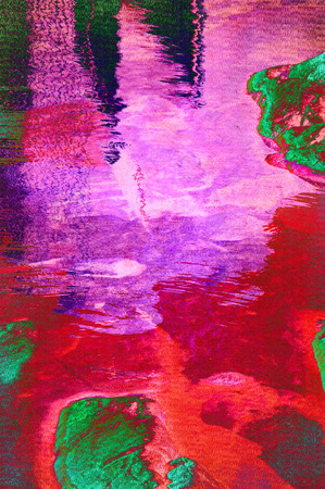 Abstract water reflection with canvas texture 