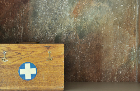 Vintage first aid box vith cross.の写真素材