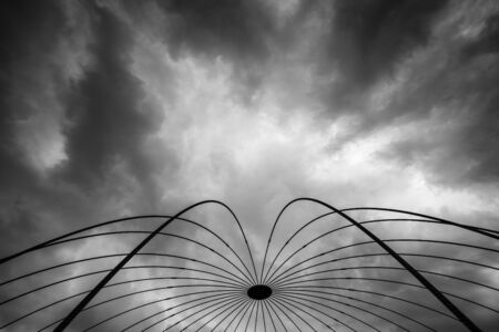 Dramatic sky with abstract shape and lines.の写真素材