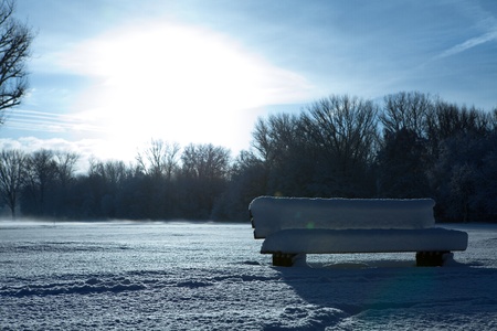 fresh snow during sunriseの写真素材