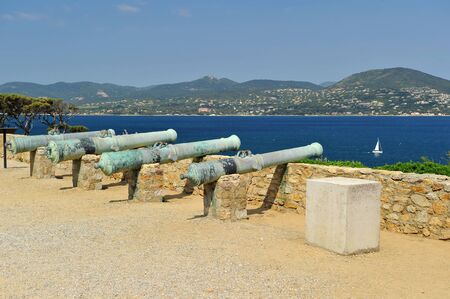 Sea view from Sant-Tropes hillsの写真素材