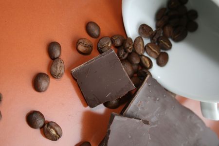 	Chocolate-Coffee background, and capの写真素材