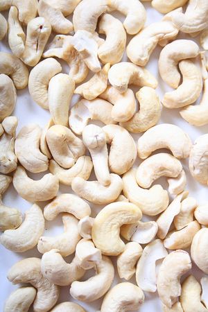 Close up of roasted cashew nuts backgroundの写真素材
